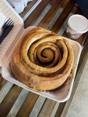 Giant Cinnamon Roll from Richter Bakhaus (Icing on the side)