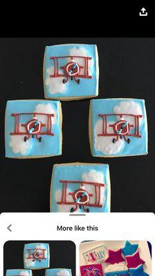 Bi Plane. Custom Decorated Cookies