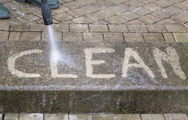 Before and after our power wash service!