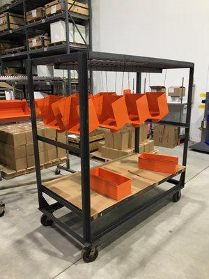 Industrial component kits are powder coated orange.