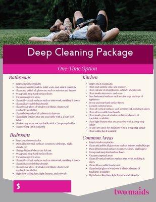 This is their advertisement for a DEEP CLEANING! I definitely did NOT get my monies worth