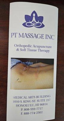 We offer acupuncture for insurance and non insurance.