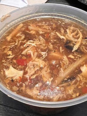 Hot and sour soup.  The divine Asian cuisine gods are smiling down on this one!