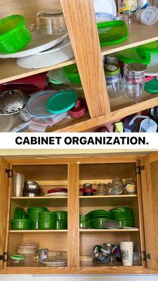 Cabinet cleaning and organization