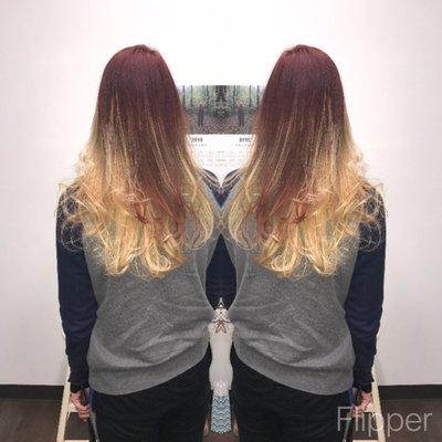 Be free red and blonde color melt mermaid.