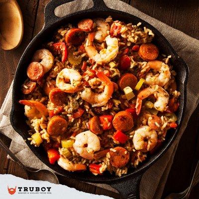 Truboy BBQ sausage jambalaya