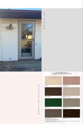 Photo of the product/my siding, photo of the supplier's paint colors.