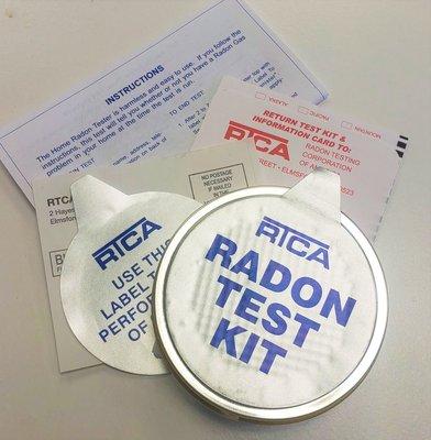 Radon test kit