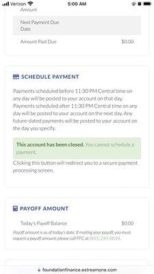 Proof of loan closed and paid