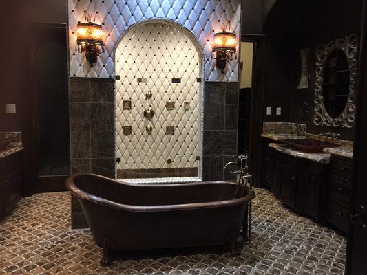 beautiful master suite bathroom cleaned by us.