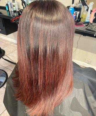 Sangria anyone? Red Balayage done by Sandi at Phoenix Salon!