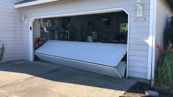 garage door off track