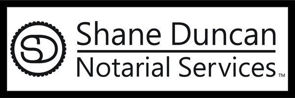 Shane Duncan Notarial Services Full Logo in Rectangular Frame