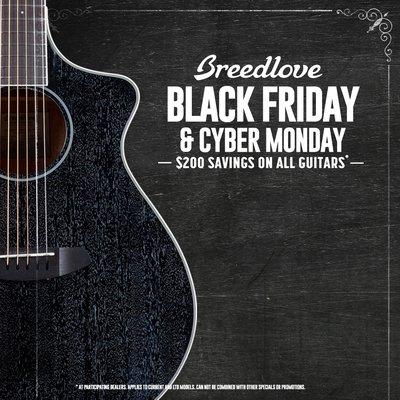 Two chances to save $200 on any Breedlove Guitar!