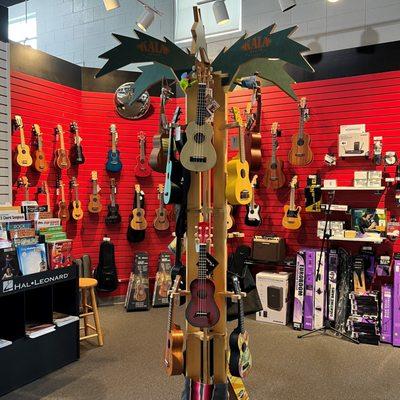 Ukulele on the Uke hanging tree.