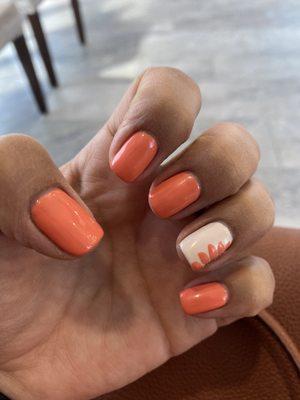 Mani burnt orange gel nails