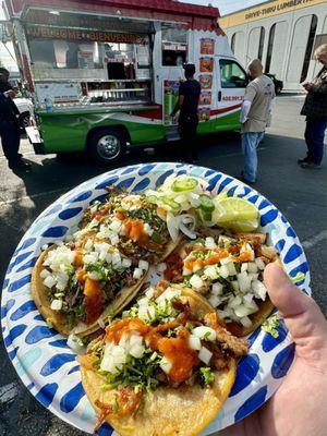 Cabeza and Carnitas, solid tacos, best tacos around this area