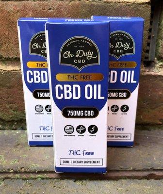 On Duty CBD Oil 750mg THC Free. Veteran-Farmed, American CBD Oil, Monroeville, Alabama.