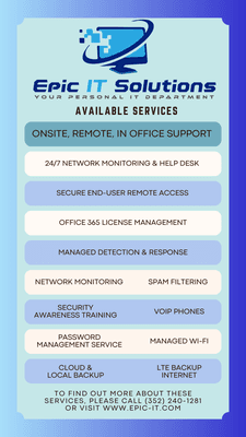 These are just a few of the services we provide!