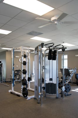 Upscale PT Studio & 24/7 Keycard Accessed Gym with top notch Life Fitness, Hammer Strength and Precor Equipment.