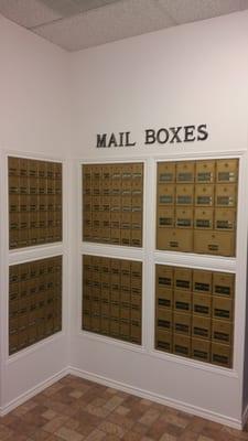 Mailboxes for rent available.