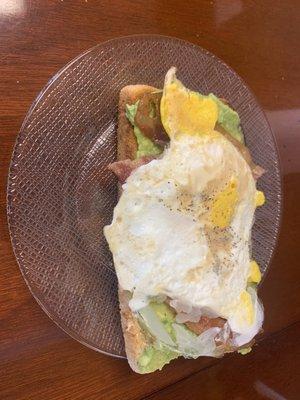 Avocado Toast with bacon and egg