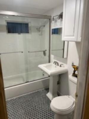 Glass shower door install