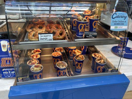 The display pretzels. Also, that jalapeño pretzel isn't new they've had them since before they start doing this new cup only thing