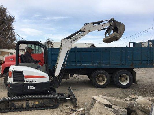 Concrete disposal and hauling.