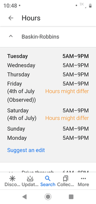 Updated hours