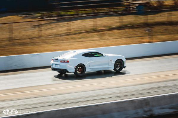 Track-capable Fireball 700 Camaro making a pass at Thunder Valley Raceway