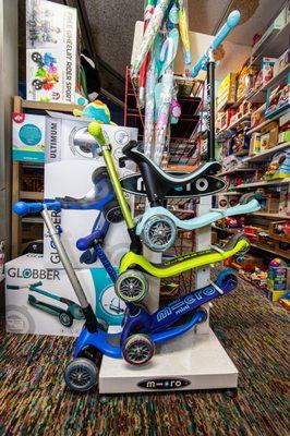 Scooters from Glober and MIcro for your active little one from one year up!