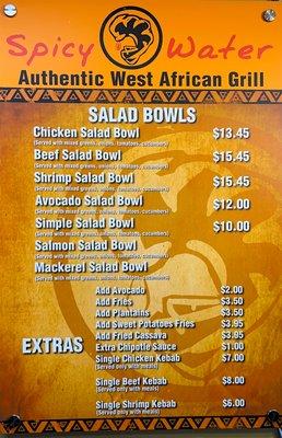 Chicken Salad Bowl - Beef Salad Bowl - Shrimp Salad Bowl - Avocado Salad Bowl.