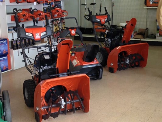 We sell snow blowers, chainsaws, lawnmowers and more.