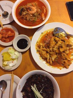 Above is jamm poong, middle is ghaan poong ki, bottom is jajjangmyun