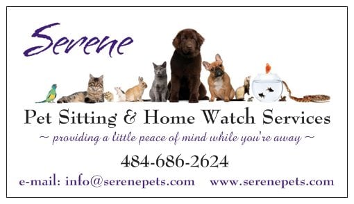 Pet Sitting in Pottstown, Chester Springs, Elverson, Phoenixville, Spring City, Glenmoore, Kimberton, Eagle and Exton.