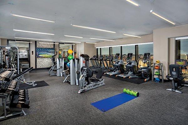 Work on your fitness goals in 2Hopkins' state-of-the-art fitness center overlooking the city!