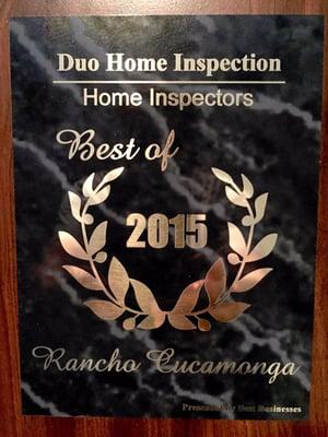 "Professionalism and Customer Service is my Standard of Practice"  "2014 and 2015 Award for Best Home Inspector"