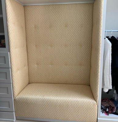 Custom built in closet banquette