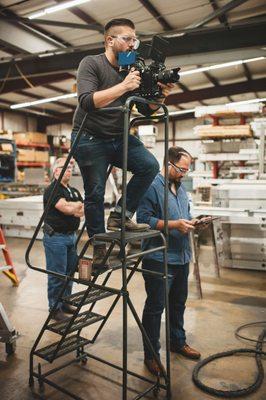 Aaron, DP and Editor, and Derek, CEO and Creative Director, on set.