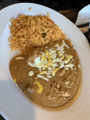 Platter comes with rice and beans