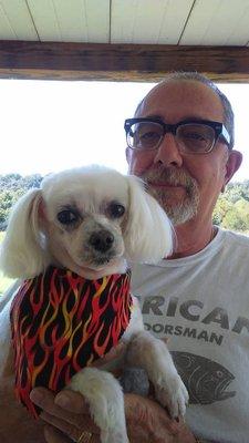 Snowball loves to go to A Barking Lot & see Corleen! Look at that great hair cut.