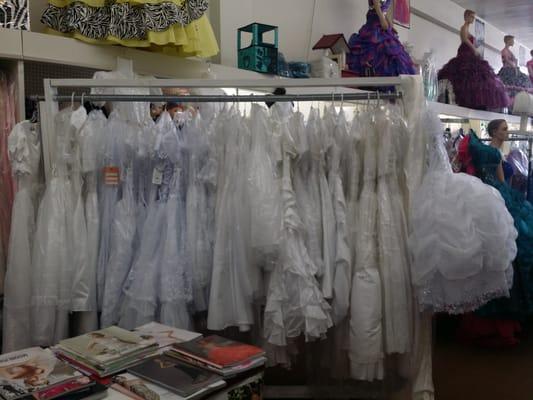 Plenty of communion dresses to try on