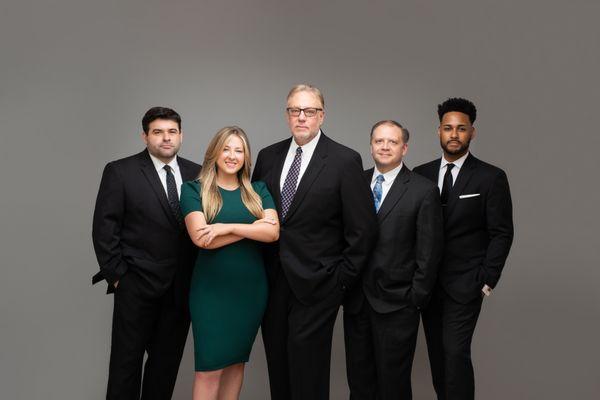 (Left to Right) Alex Berry-Santoro, Esq., Megan L. Babut, Esq., William C. Babut, Esq., J. Gregory Frye, Esq., & Jameel S. Williams, Esq.