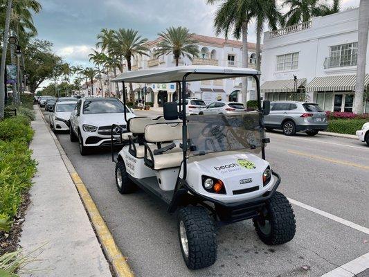 Our Beach Bugz parked in downtown Naples