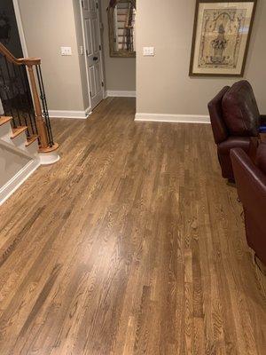 Hardwood install and stain.