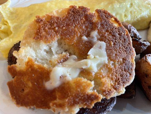 Butter biscuit that came with The Smokin ' Caterpillar omelet plate