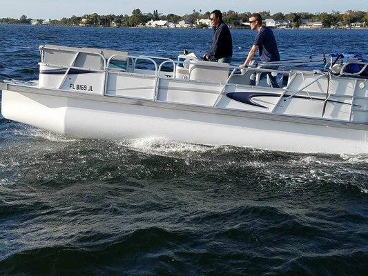 Fiberglass pontoon boat  fiberglass pontoon replacement Sarasota Bradenton custom built Fiberglass Pontoon