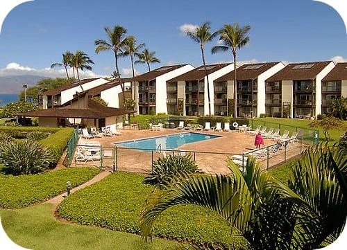 One of the two pools at Hale Kamaole.