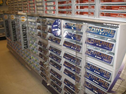 Stop by and check out our large assortment of Fasteners.